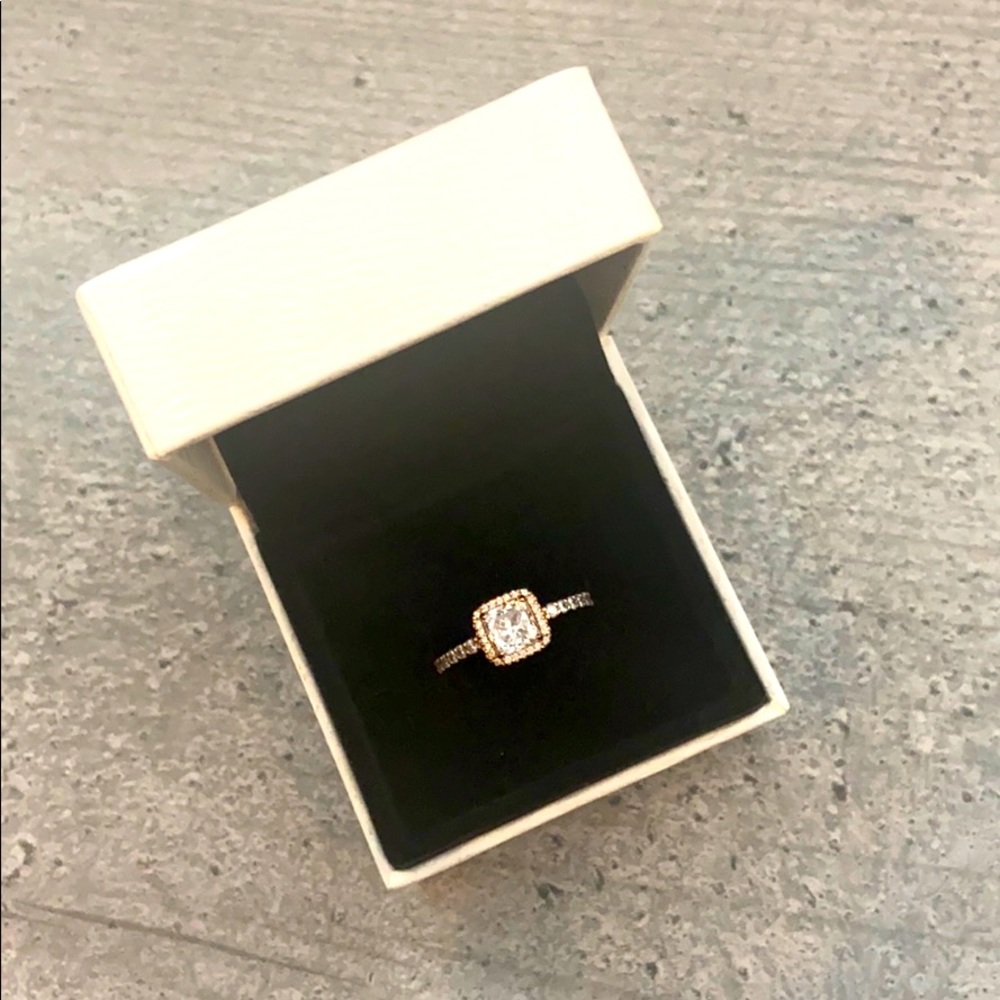 Pandora Square Sparkle Halo Ring